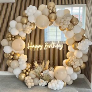 Birthday Balloon White Sand Beige
