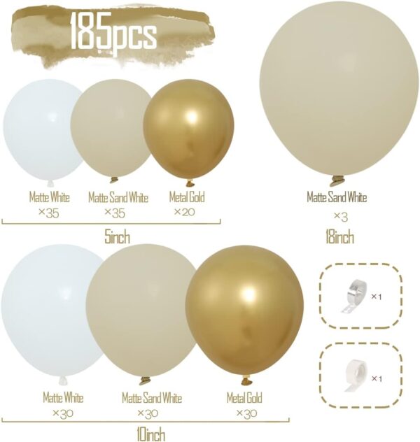 Ballons Décoration Blanc Sable Beige – Image 2