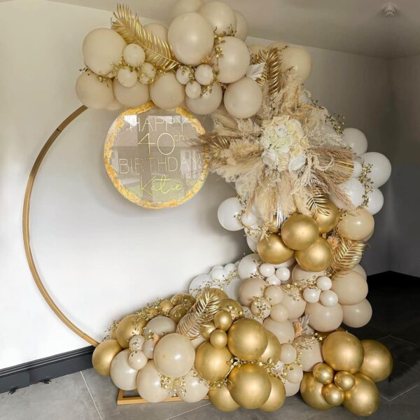 Birthday Balloon White Sand Beige