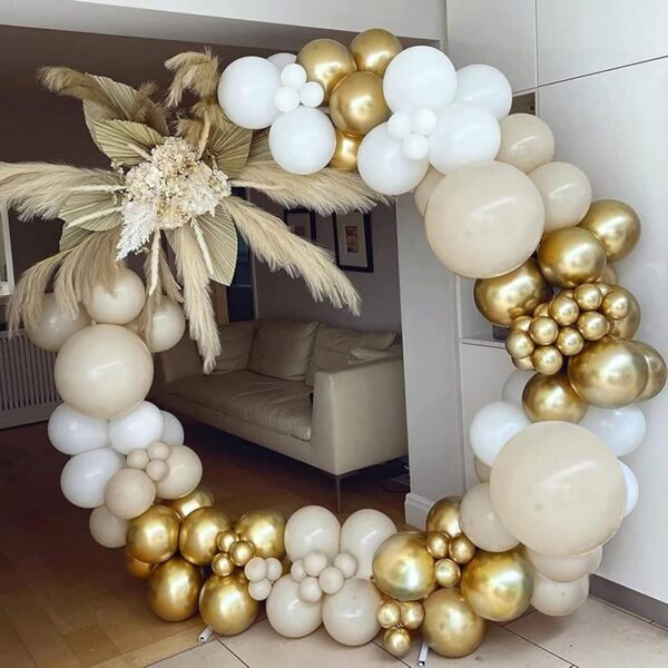 Birthday Balloon White Sand Beige
