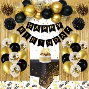 Decoration Anniversaire Ballons Noir Or