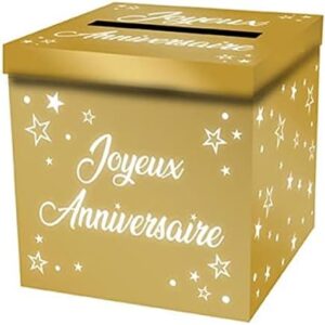 Tirelire urne dorée Joyeux Anniversaire