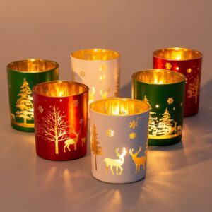 Christmas glass candle jar