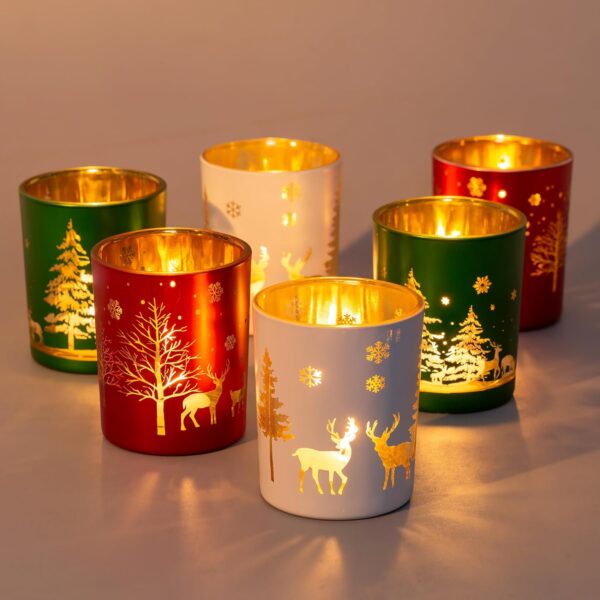Christmas glass candle jar