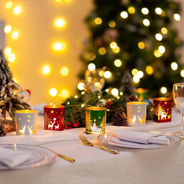 Christmas glass candle jar
