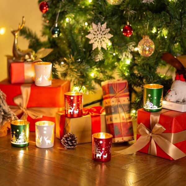 Christmas glass candle jar