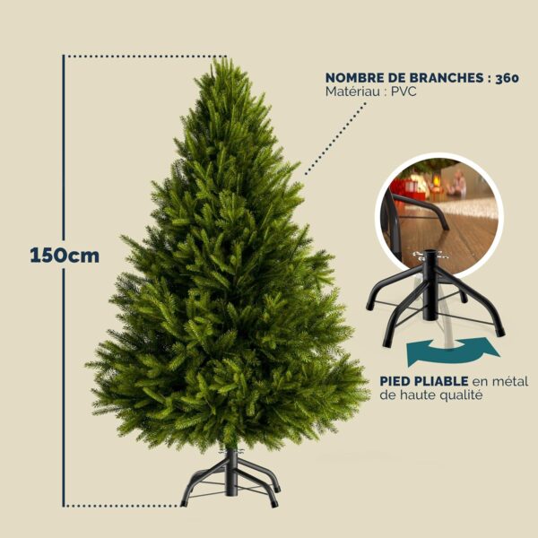 Sapin de Noël artificiel 150cm – Image 2