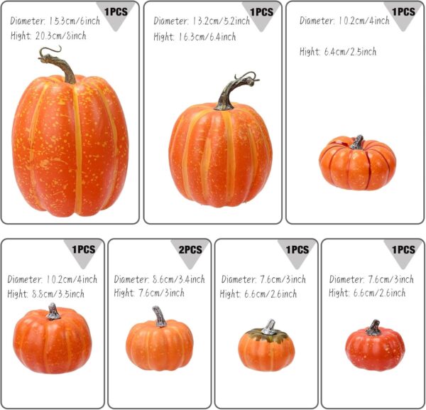 8 citrouilles artificielles décoratives – Image 2