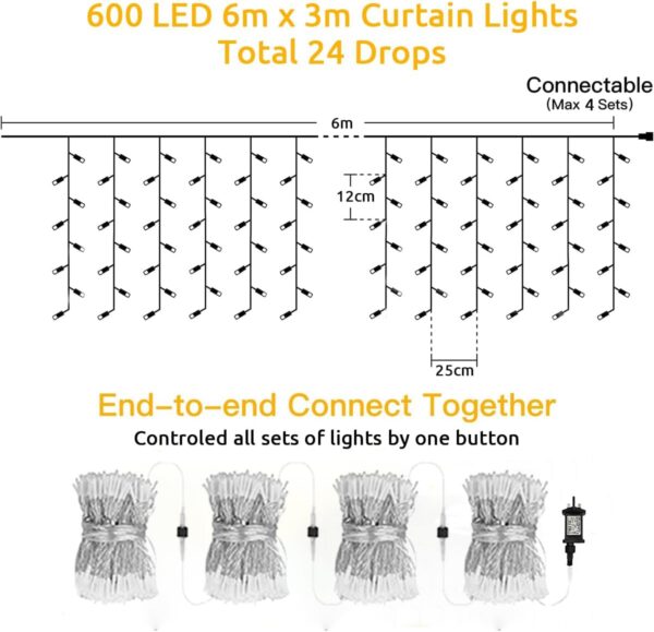 Rideau de guirlandes lumineuses – Image 2