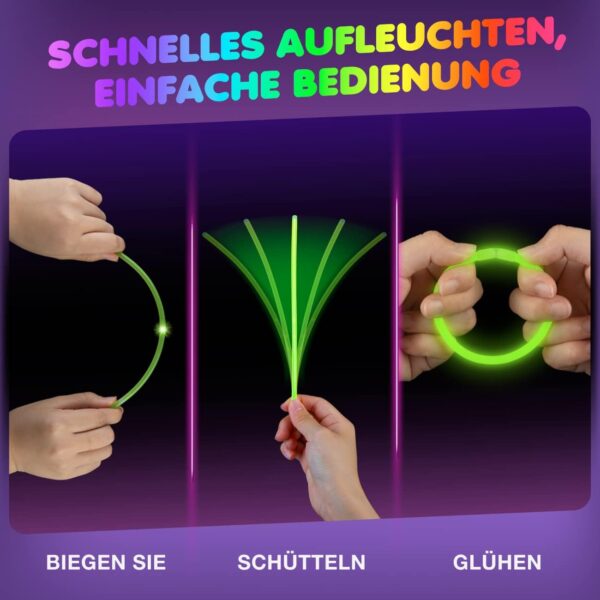 100 Bracelets fluorescents lumineux – Image 2